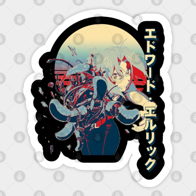 Edward Elric Sticker by Retrostyle